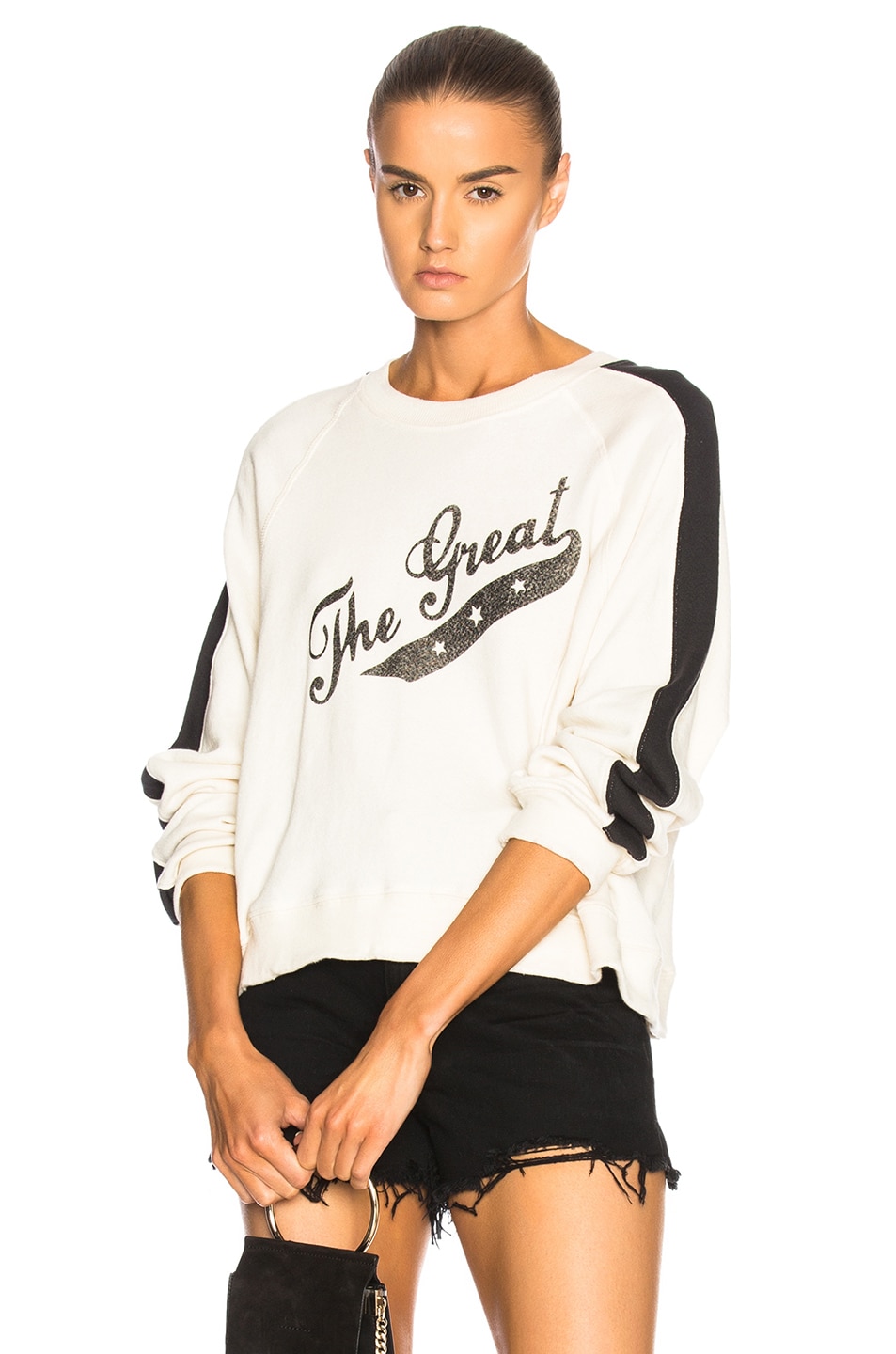 Image 1 of The Great Crop Logo Sweatshirt in Washed White