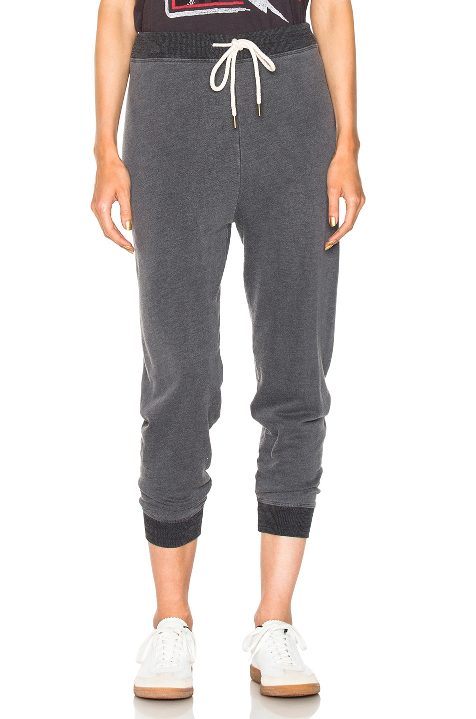 Image 1 of The Great Cropped Sweat Pant in Charcoal Heather Grey