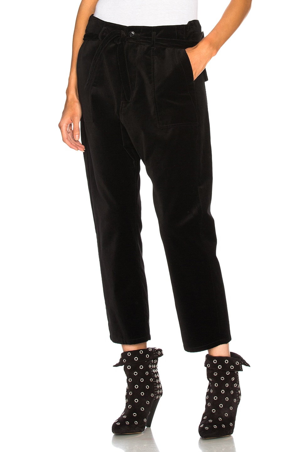Image 1 of The Great Convertible Trouser Pant in Black Velvet