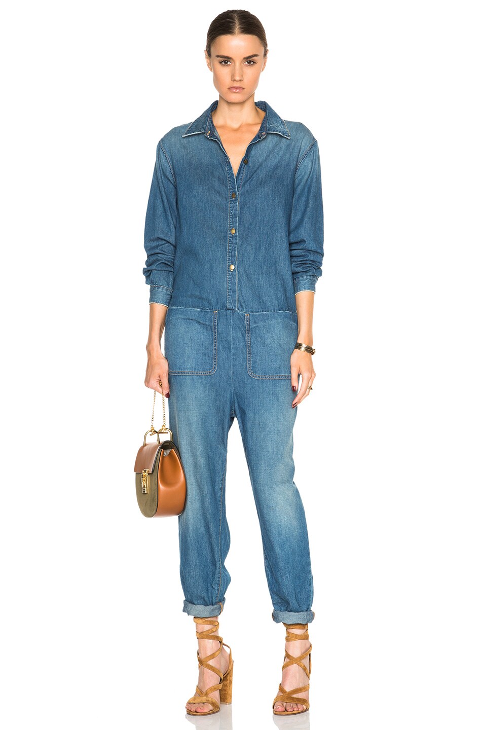 Image 1 of The Great Coverall Jumpsuit in Harbor Wash