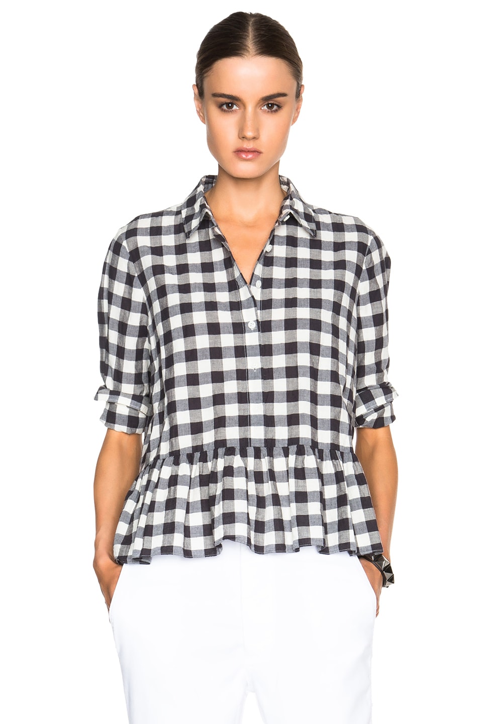 Image 1 of The Great Ruffle Oxford Top in Big Check