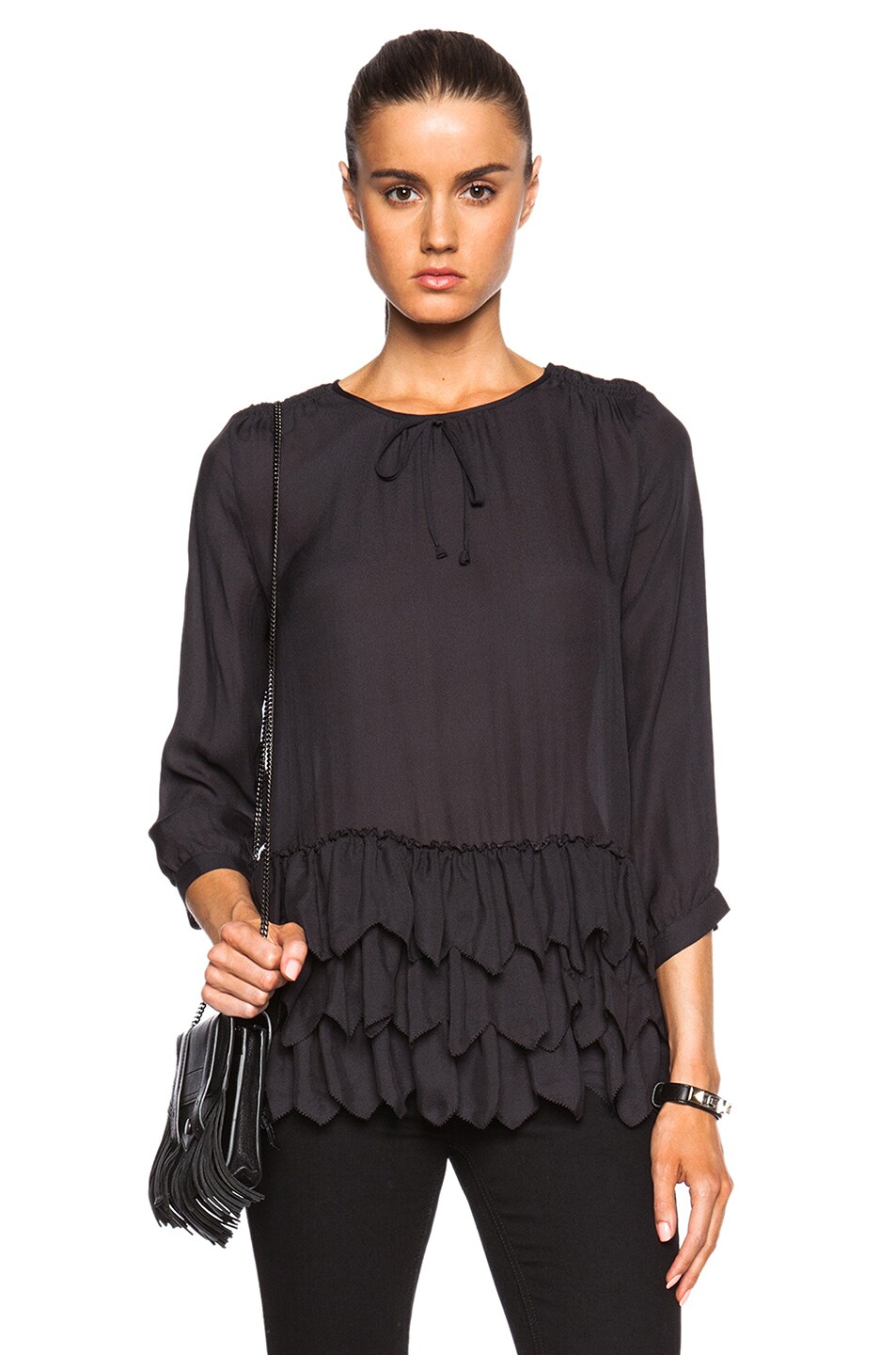 Image 1 of The Great Frill Tunic in Washed Black