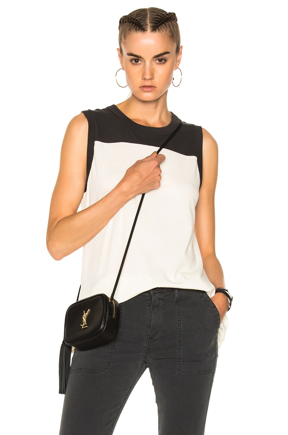 Image 1 of The Great Athletic Tank Top in Washed White & Washed Black
