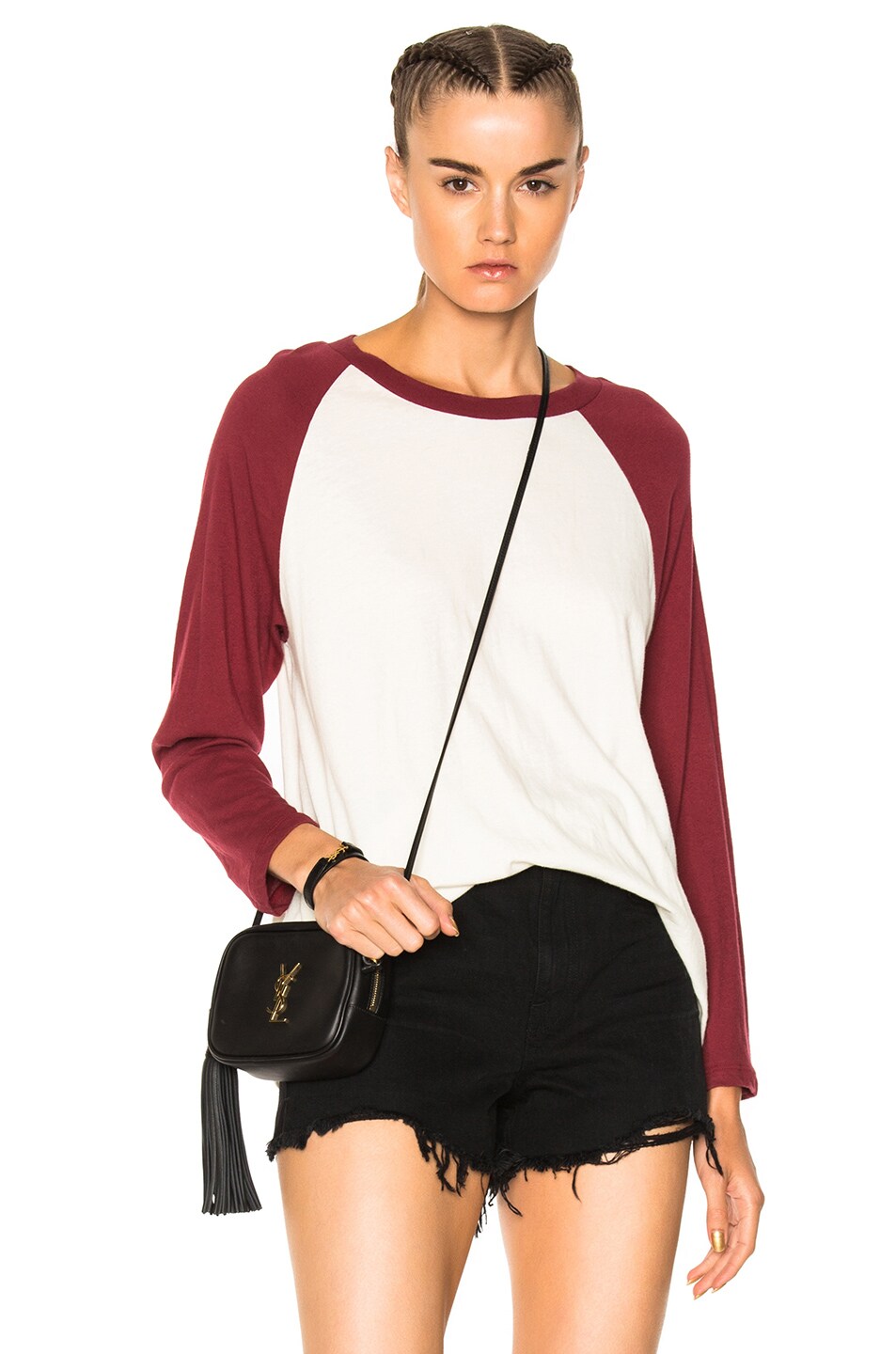 Image 1 of The Great Baseball Tee in Washed White & Garnet