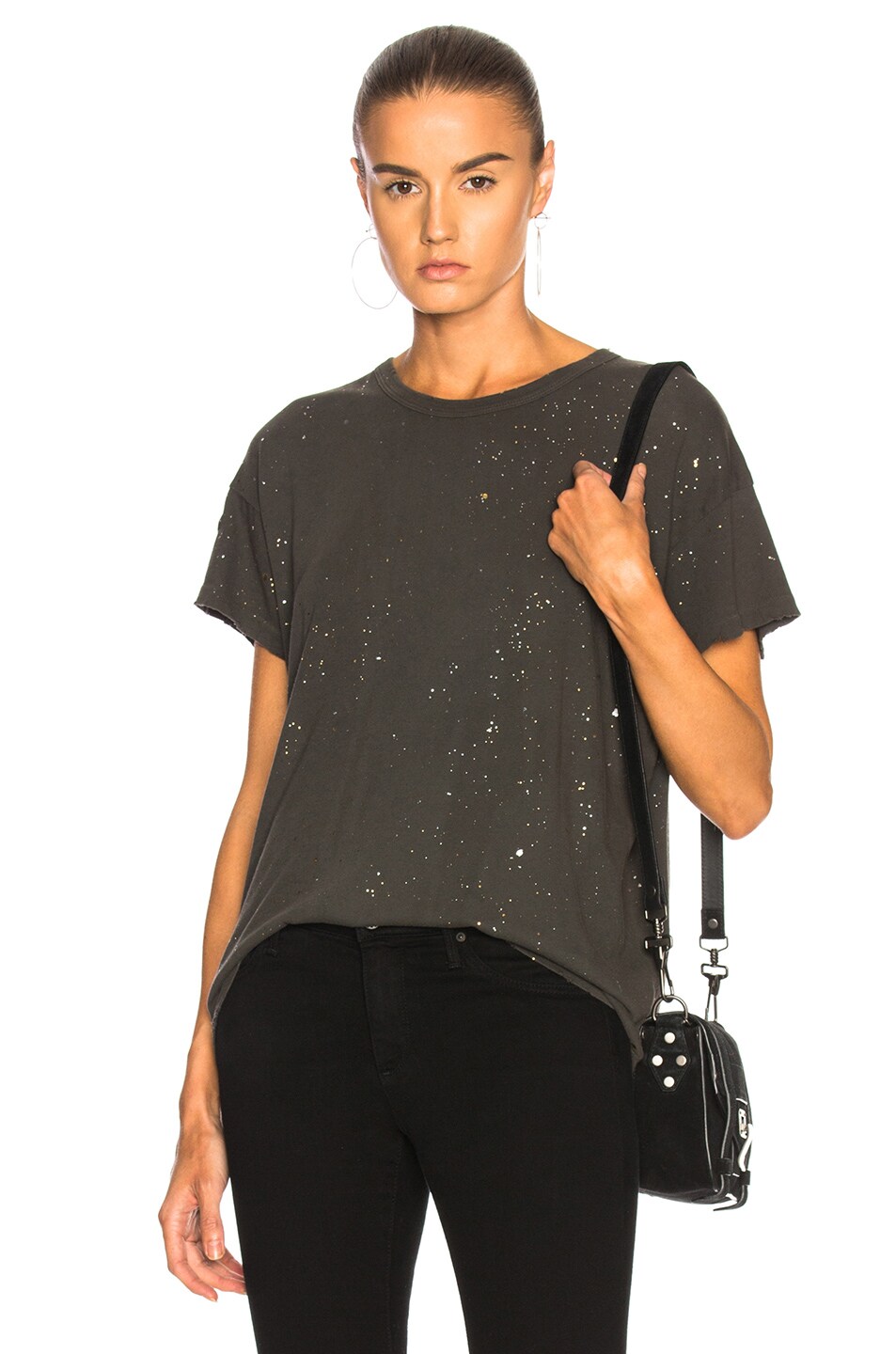 Image 1 of The Great Boxy Crew Tee in Washed Black & Metallic