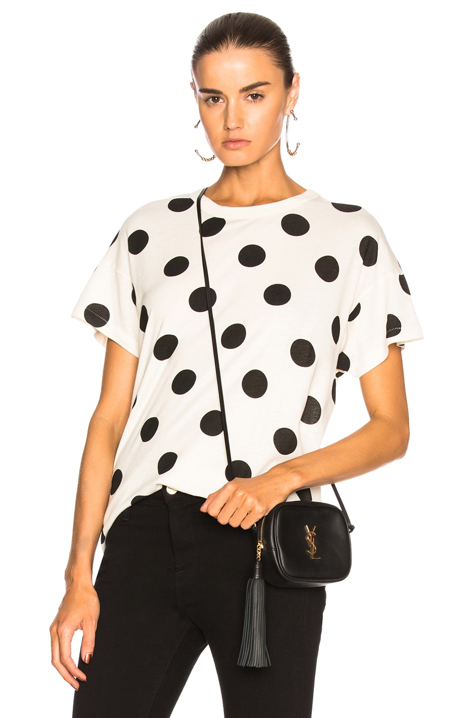 Image 1 of The Great Polka Dot Boxy Crew Tee in Washed White & Black