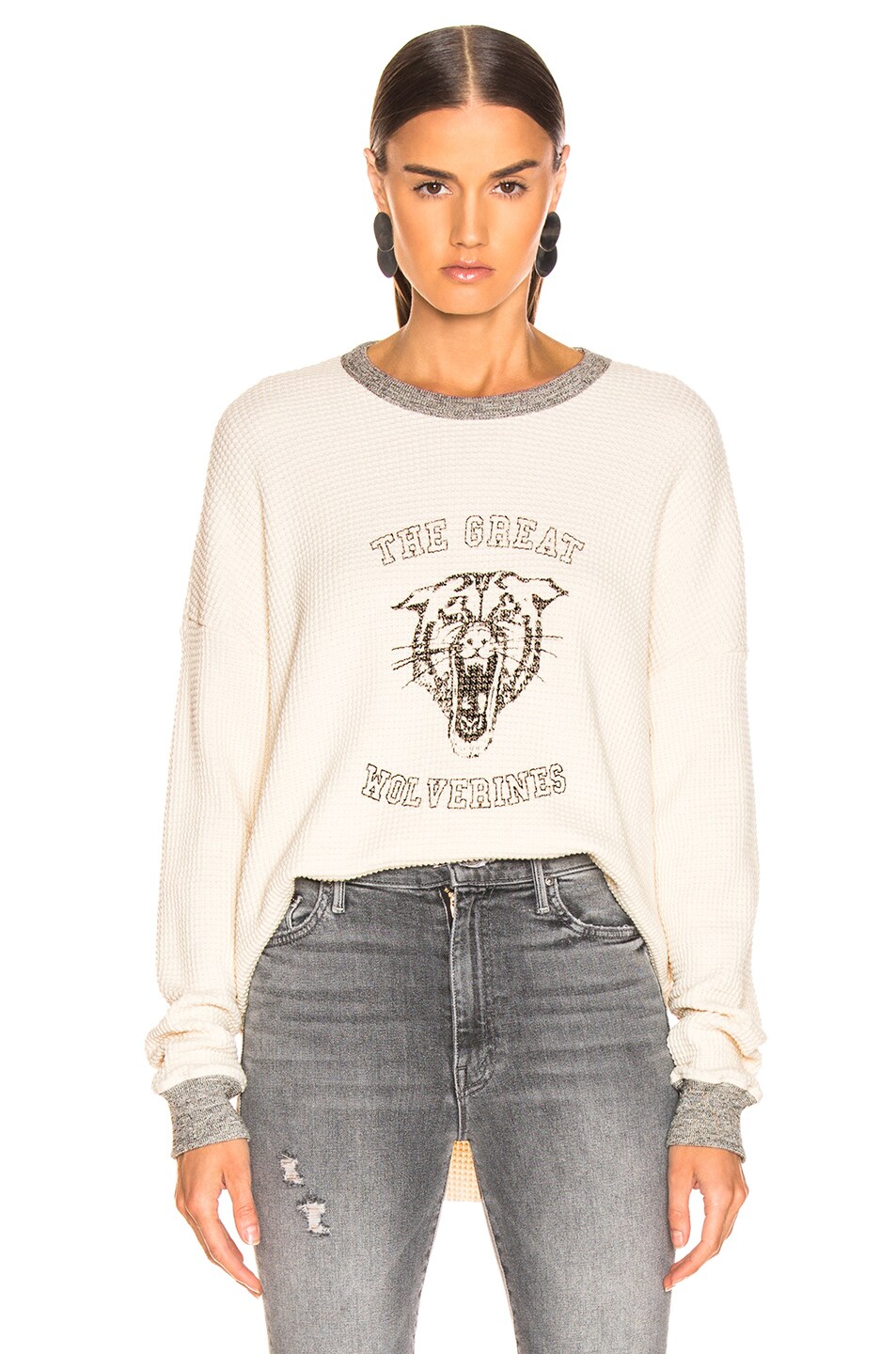 Image 1 of The Great Circle Thermal in Washed White with Wolverine Graphic