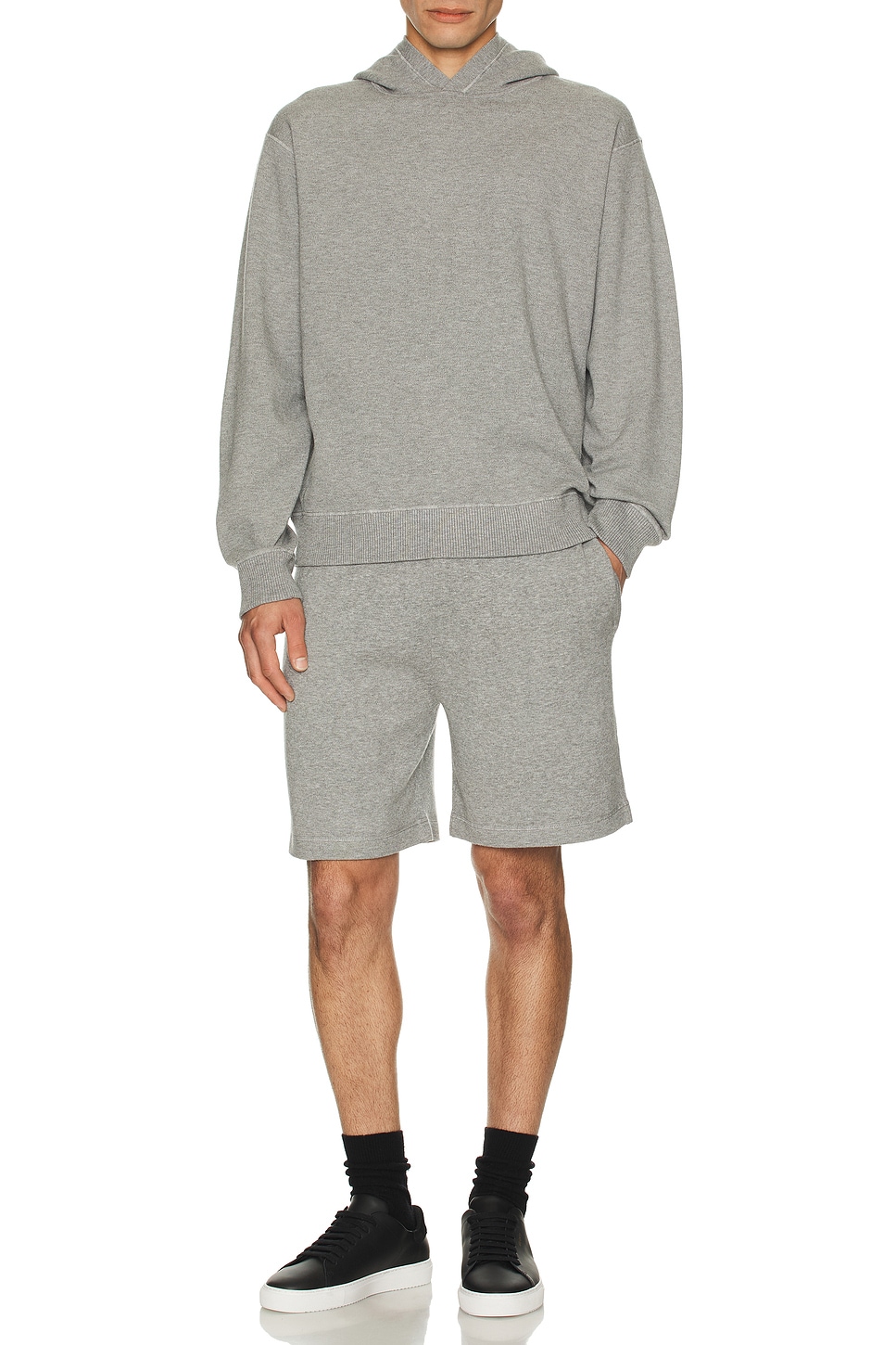 Image 1 of Theory Light Bilen Sweatshorts in Melange Grey