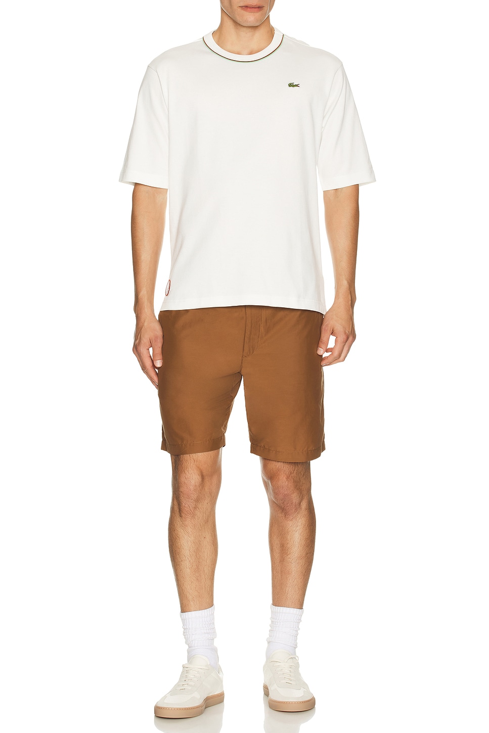 Image 1 of Theory Straight Cut Shorts in Deep Tobacco