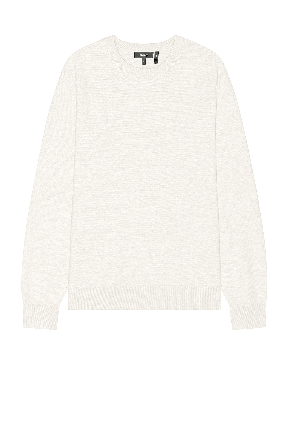 Image 1 of Theory Riland Crew Sweater in Melange Ivory