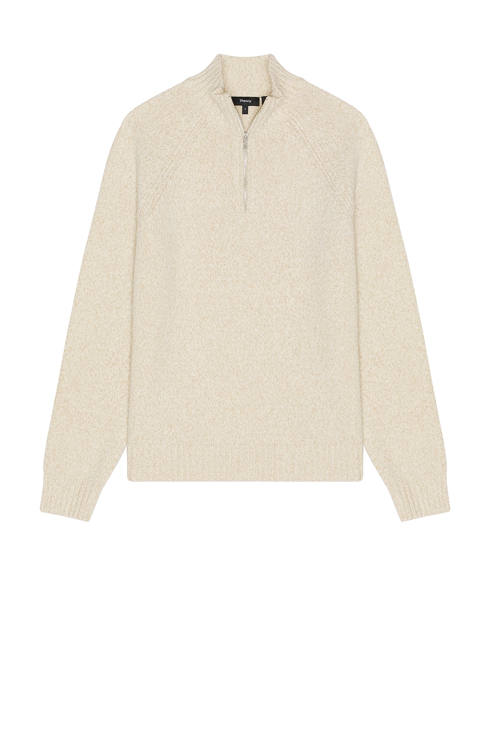 Image 1 of Theory Quarter Zip Soft Twist Sweater in Ivory Multi
