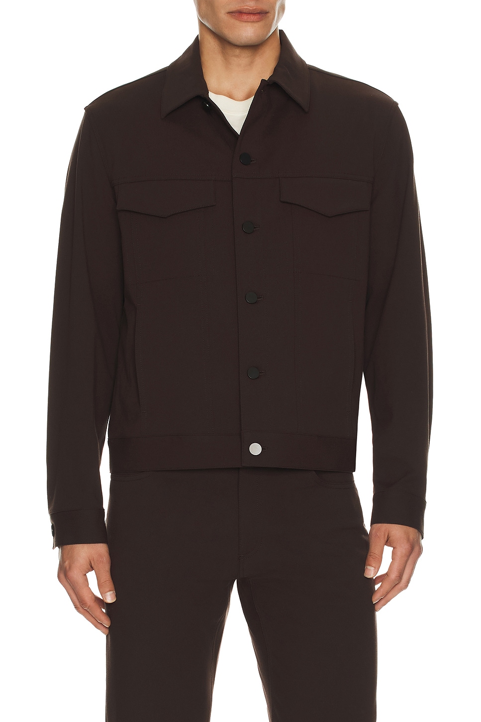 Theory Neoteric Twill River Jacket In Brown