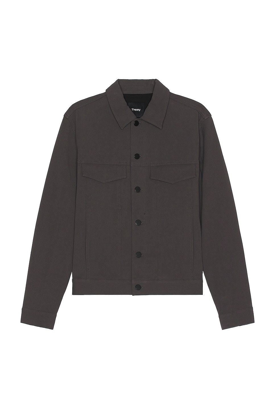 Image 1 of Theory River Neoteric Twill Jacket in Dark Grey