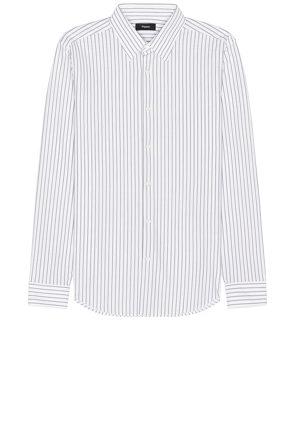 Image 1 of Theory Sylvain And Blaine Stripe Shirt in White & Pestle
