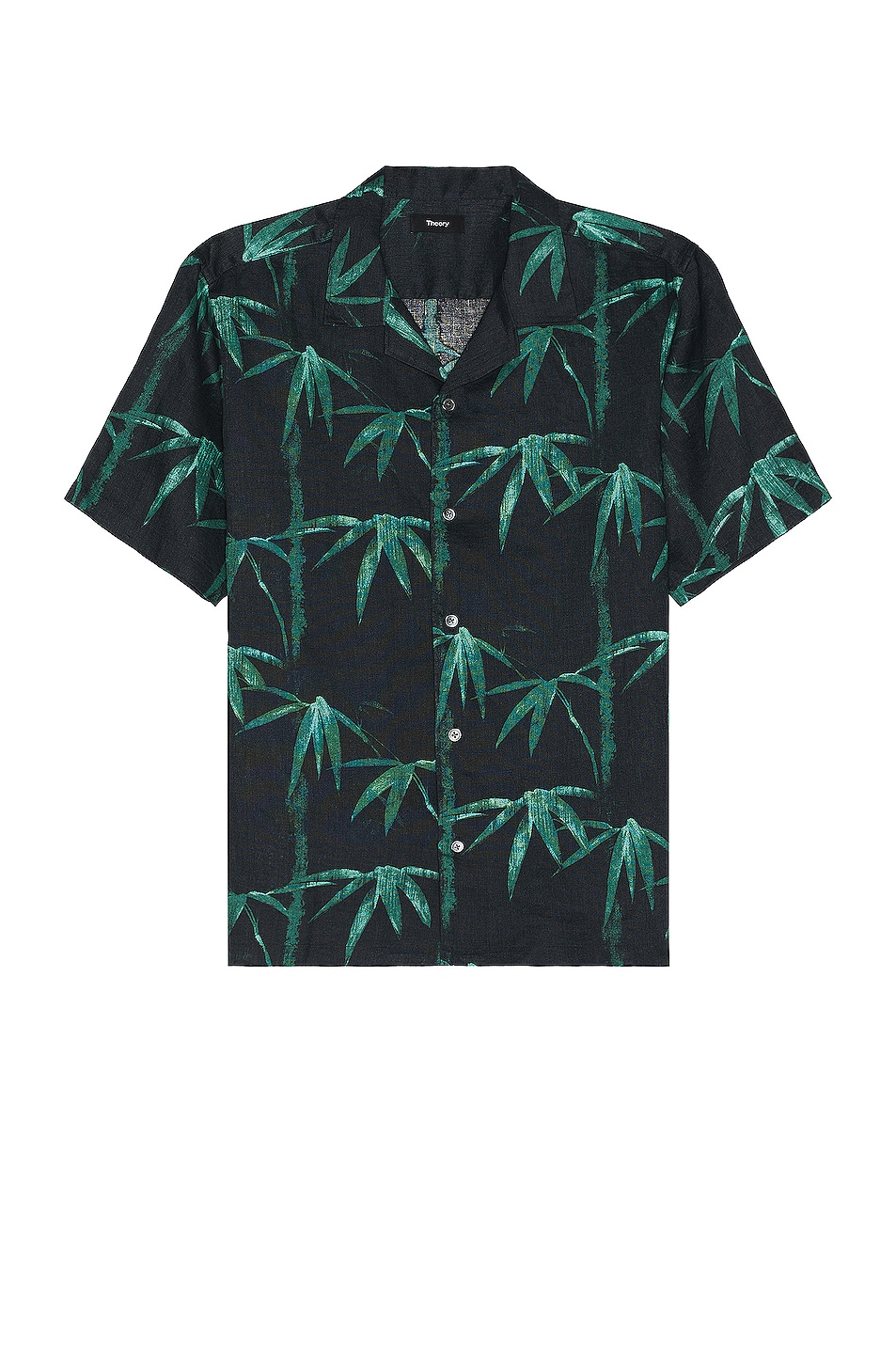 Image 1 of Theory Beau Bamboo Shirt in Black & Cypress