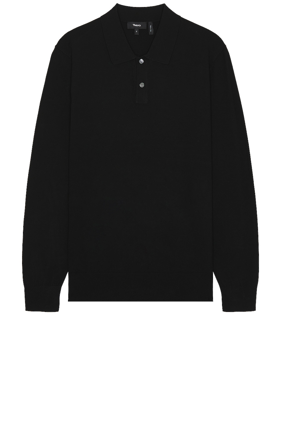 Image 1 of Theory Goris Long Sleeve Polo in Black