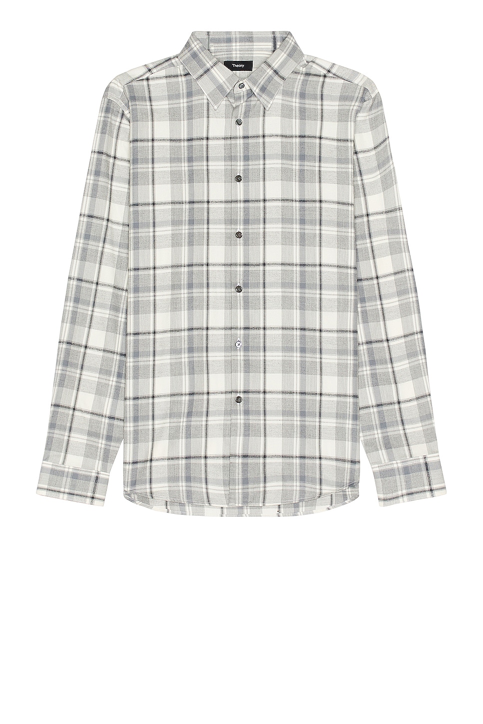 Image 1 of Theory Irving Medium Plaid Woven Shirt in Ivory Multi