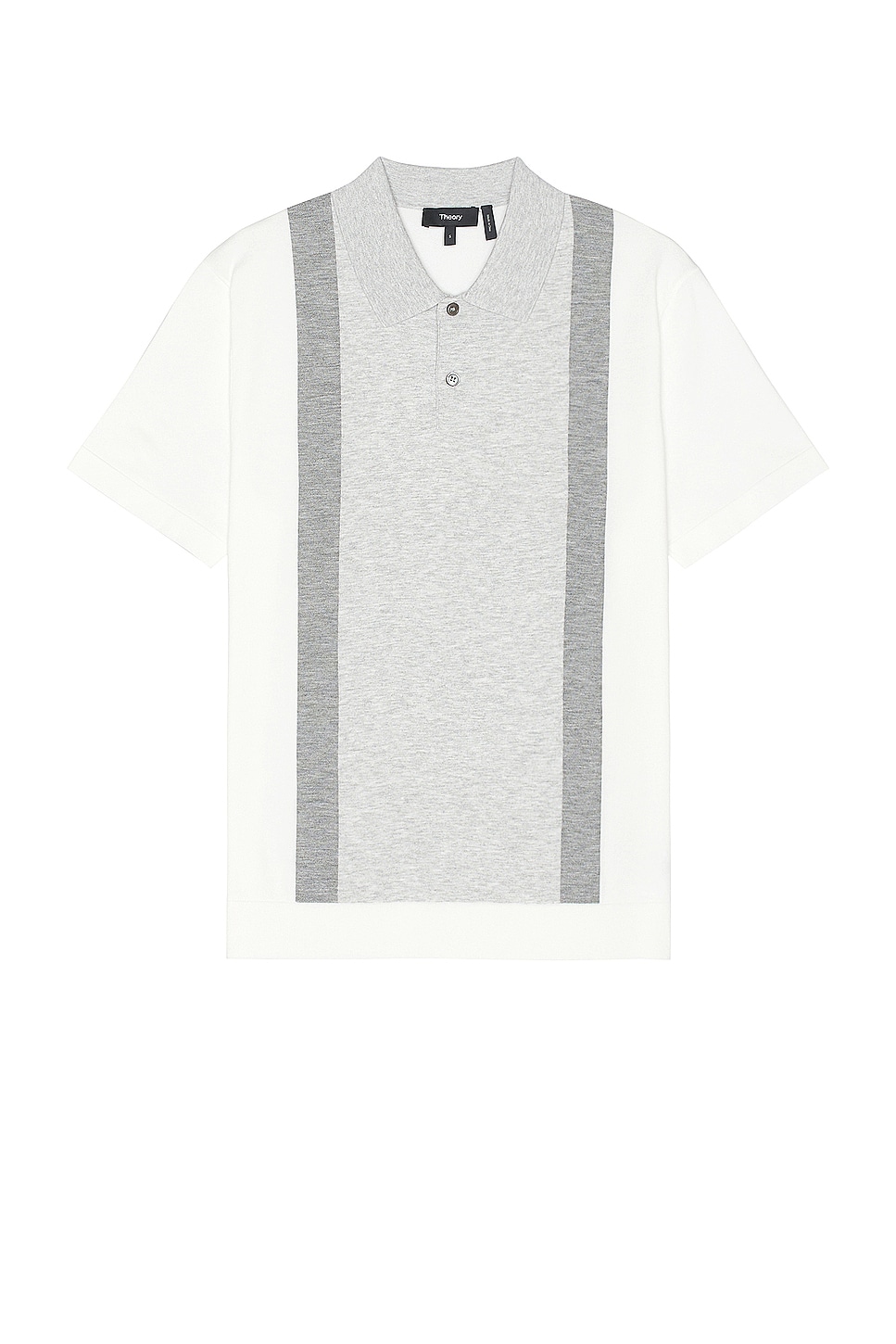 Image 1 of Theory Intarsia Sweater Polo in White Multi
