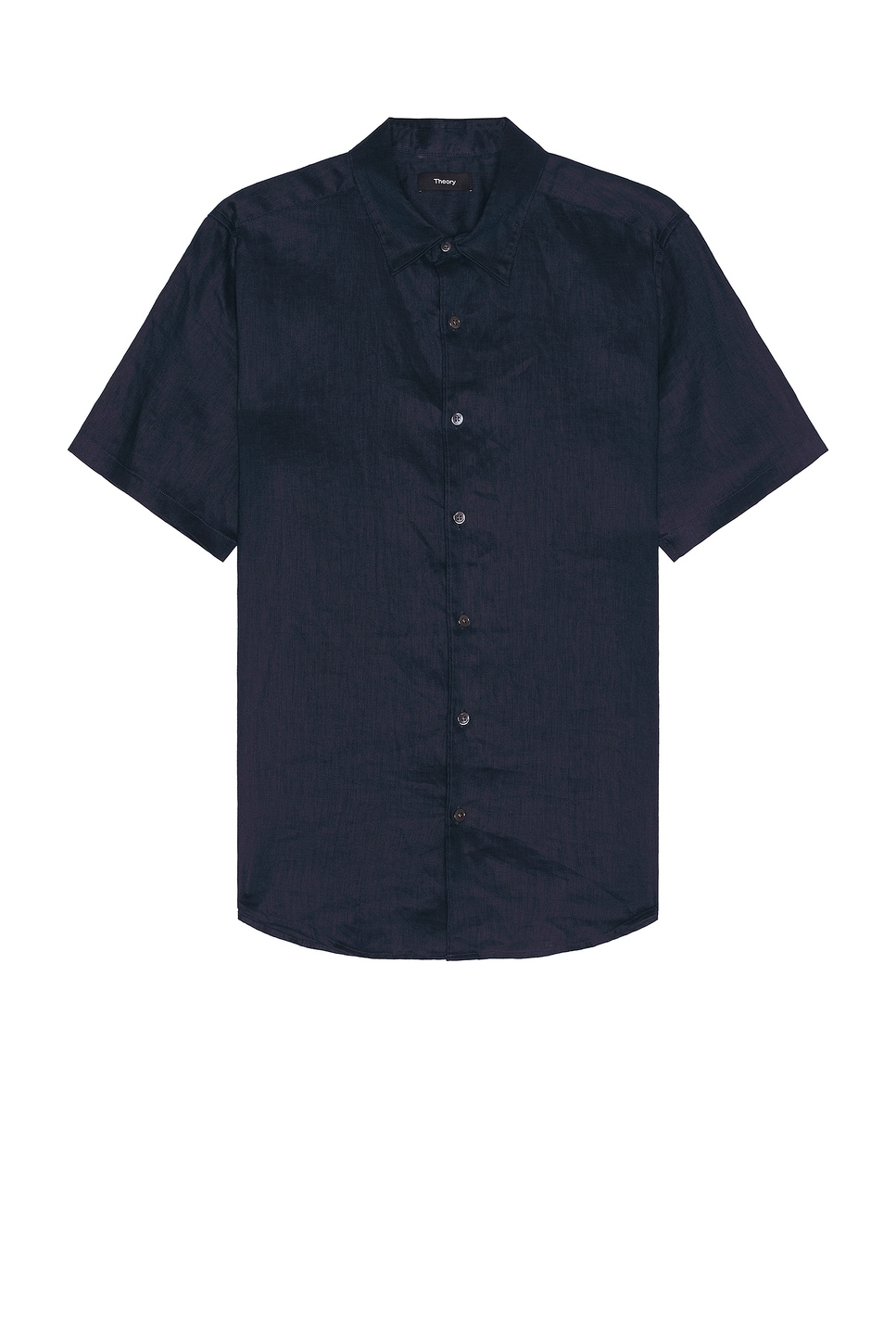 Image 1 of Theory Irving Linen Short Sleeve Shirt in Baltic