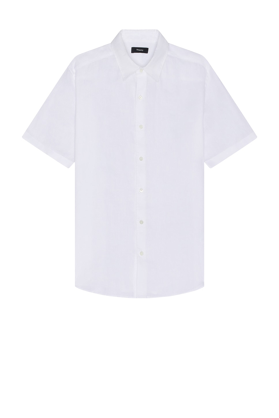 Image 1 of Theory Irving Linen Short Sleeve Shirt in White