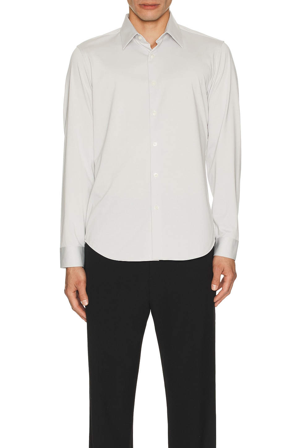 Image 1 of Theory Sylvain Structure Knit Shirt in Fog
