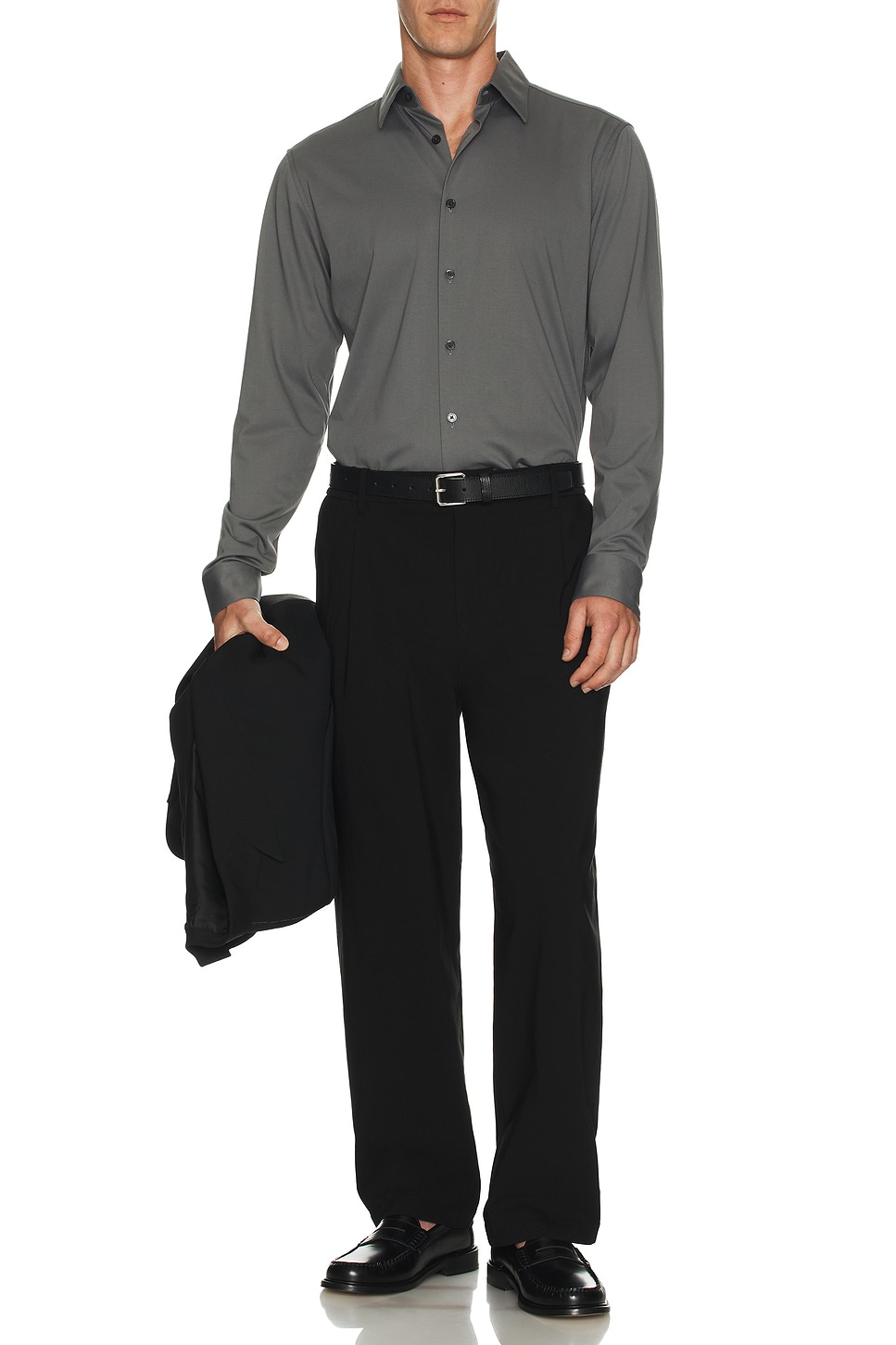 Image 1 of Theory Sylvain Long Sleeve Shirt in Carbon