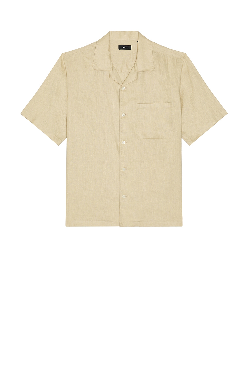 Image 1 of Theory Noll Short Sleeve Camp Shirt in Chino
