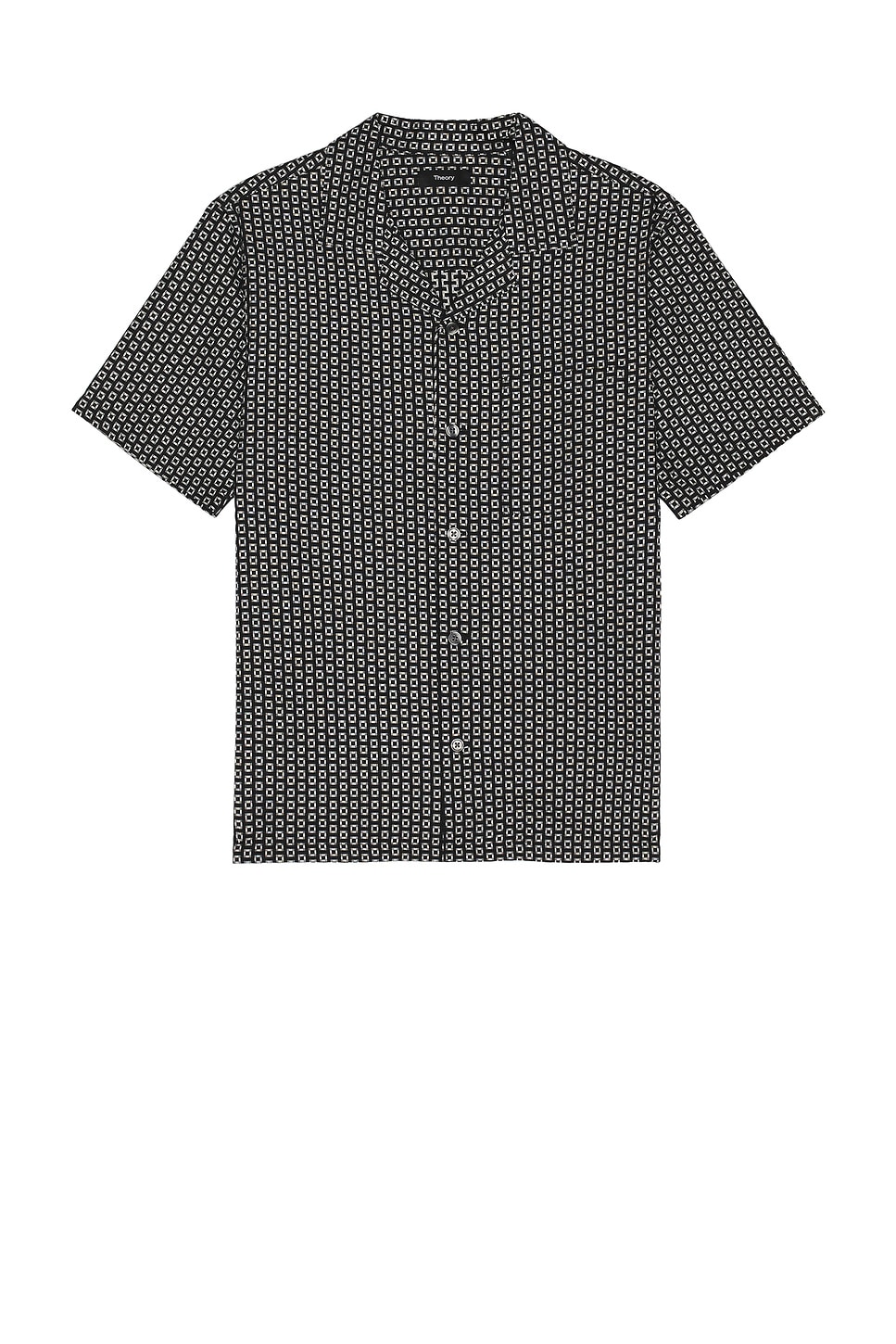 Theory Noll Gemometric Cotton Camp Shirt In Multi