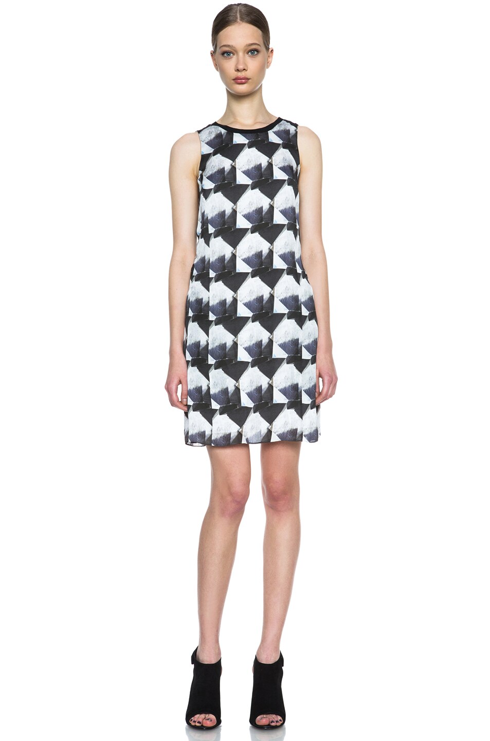 Image 1 of Theyskens' Theory Dlily Silk Dress in Black & White