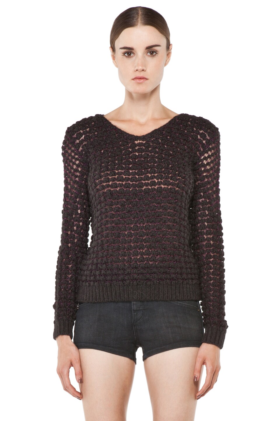 Image 1 of Theyskens' Theory Kylo Yourney Sweater in Dark Orchid