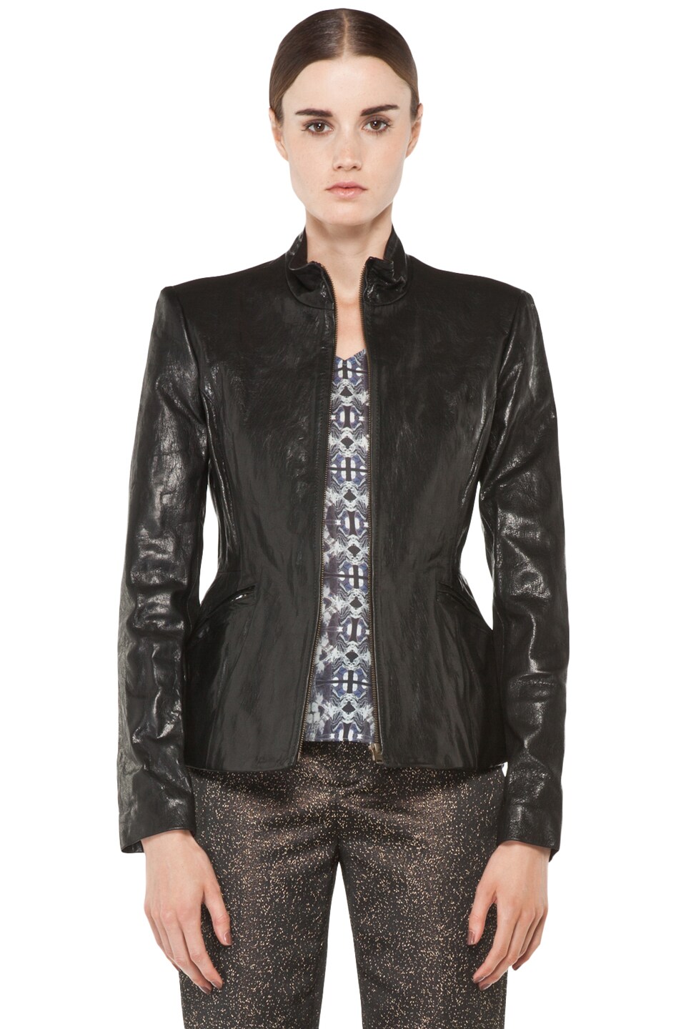 Image 1 of Theyskens' Theory Jabari Nurin Leather Jacket in Black