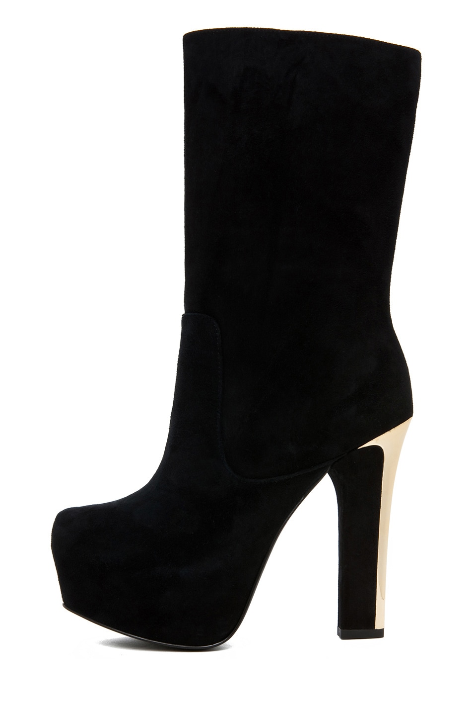 Image 1 of Theyskens' Theory Emilie Aved Suede Crop Boot in Black