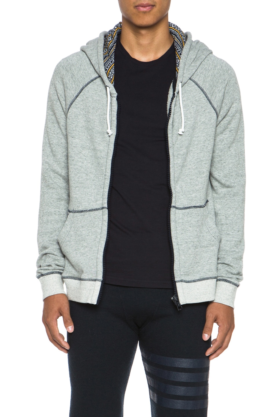 Image 1 of Band of Outsiders French Terry Hoodie in Grey Heather