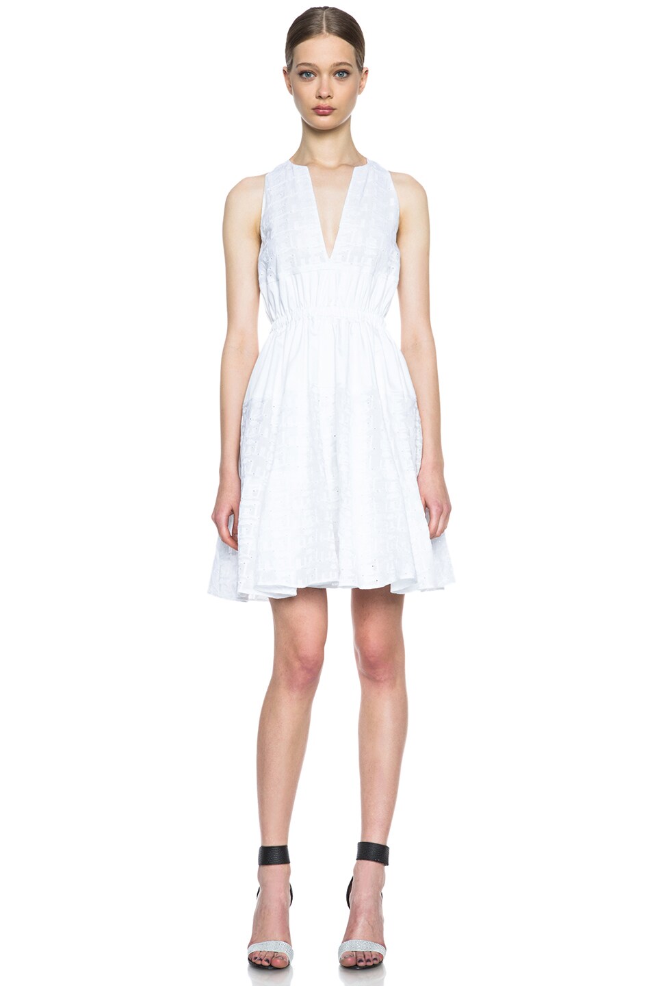 Image 1 of Thakoon Cinched Waist Cotton Dress in White