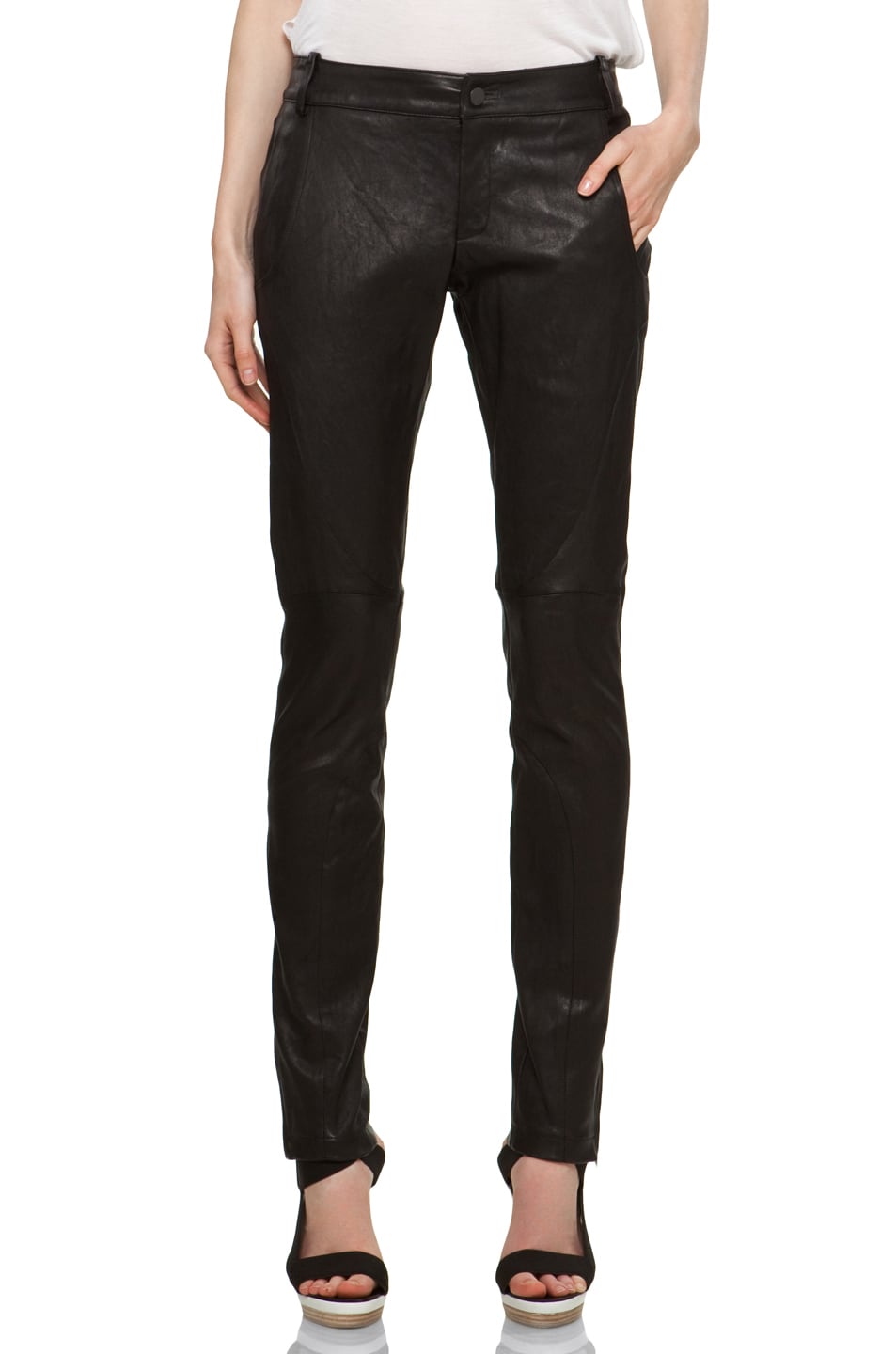 Image 1 of Thakoon Stretch Leather Pant in Black
