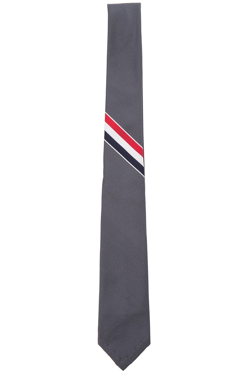 Image 1 of Thom Browne Classic Engineered Stripe Tie in Dark Grey