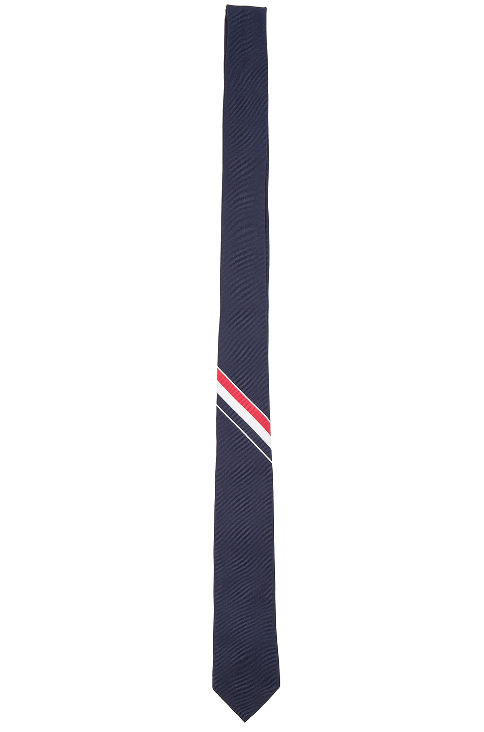 Image 1 of Thom Browne Classic Engineered Stripe Tie in Navy