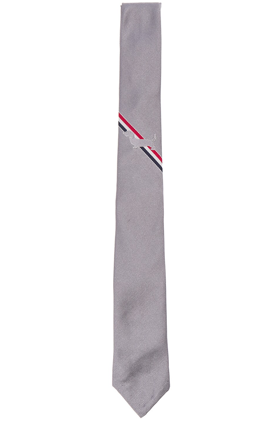 Image 1 of Thom Browne Classic Hector Stripe Tie in Medium Grey