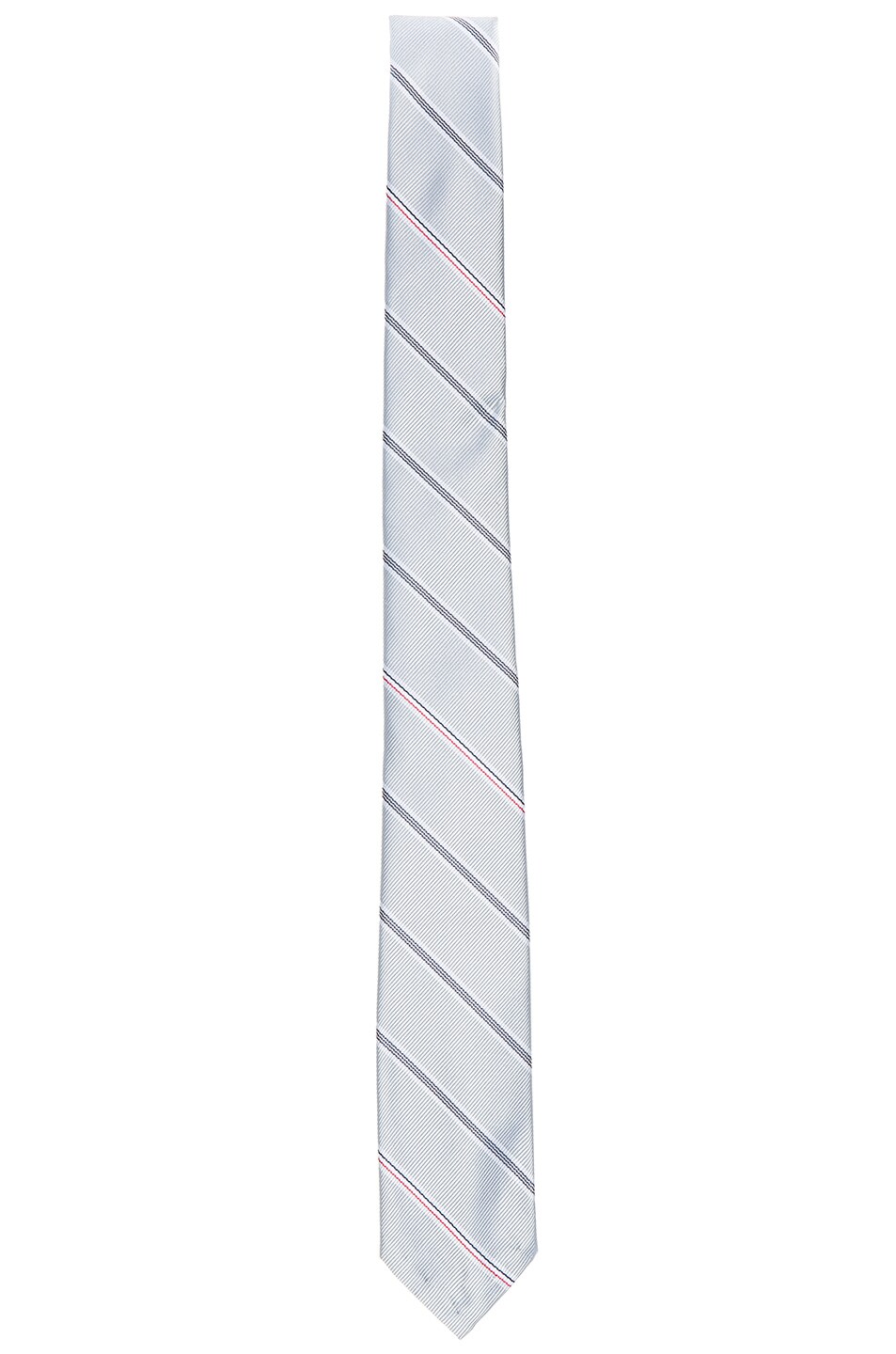 Image 1 of Thom Browne Engineered Stripe Silk Jacquard Tie in Medium Grey