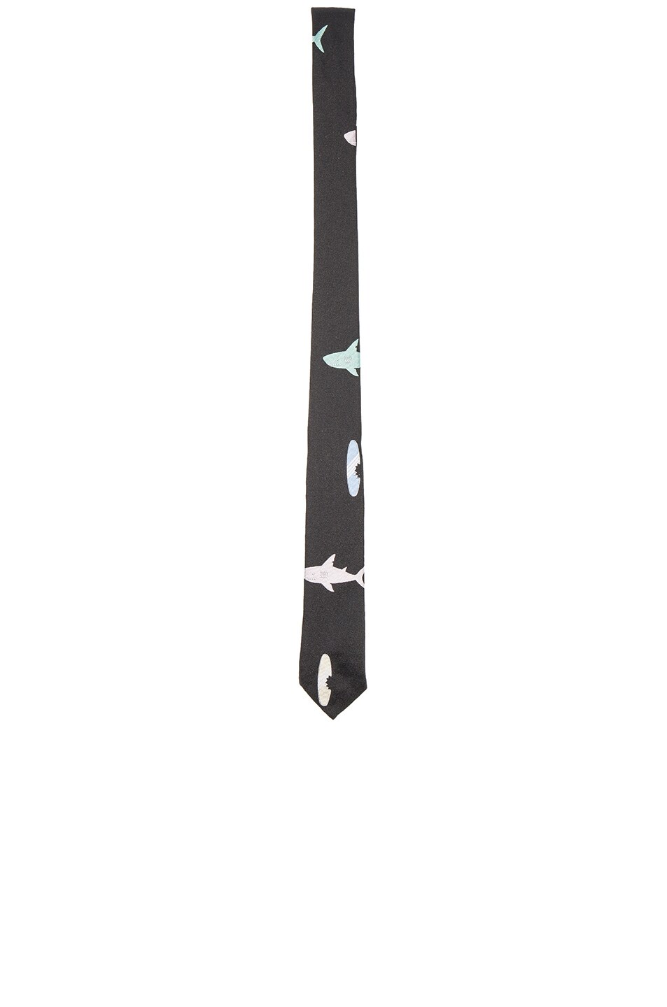 Image 1 of Thom Browne Shark & Surfboard Silk Tie in Black