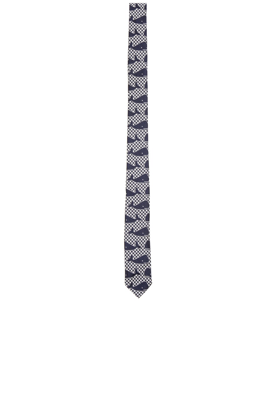 Image 1 of Thom Browne Whale Houndstooth Tie in Navy