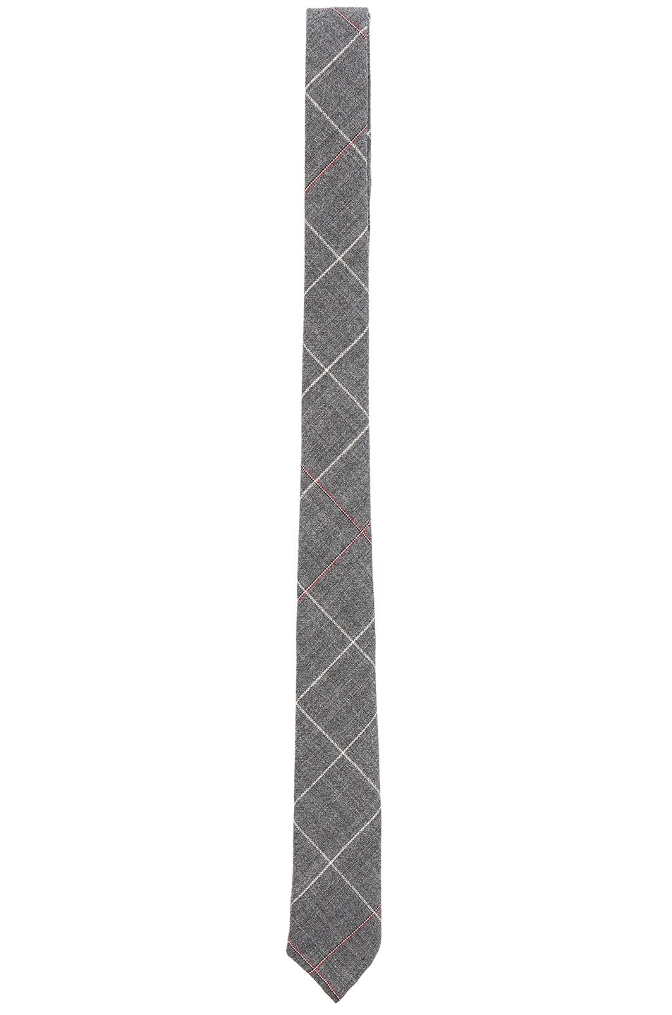Image 1 of Thom Browne Overcheck Windowpane Tie in Medium Grey