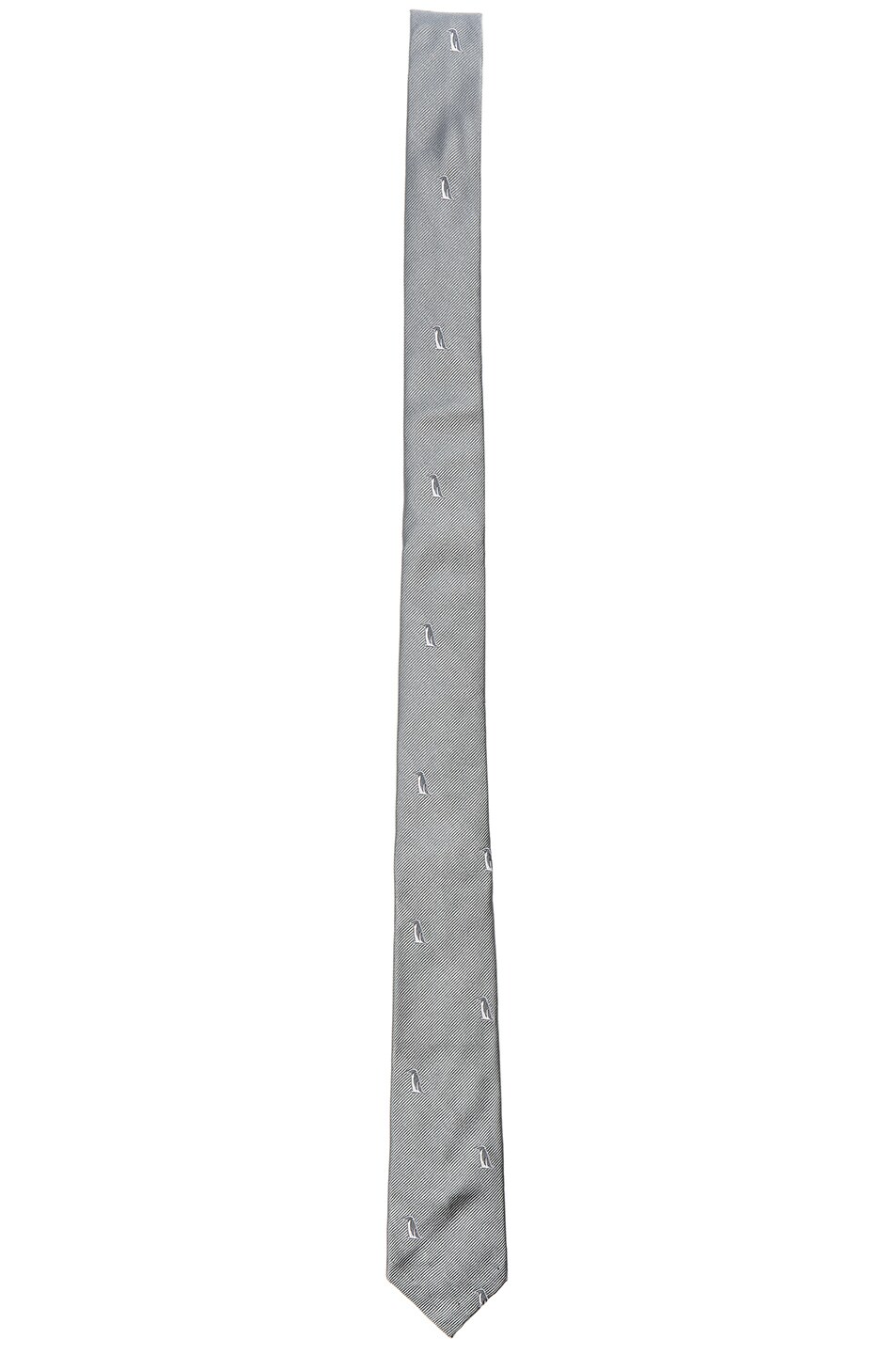 Image 1 of Thom Browne Penguin Silk Jacquard Tie in Medium Grey
