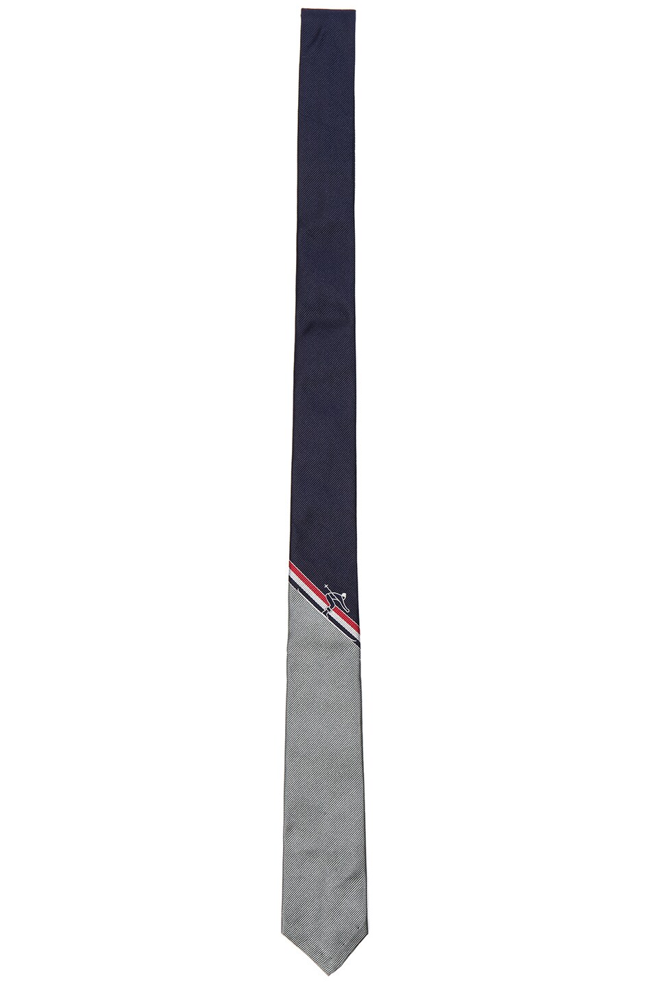 Image 1 of Thom Browne Classic Skier Engineered Stripe Tie in Navy