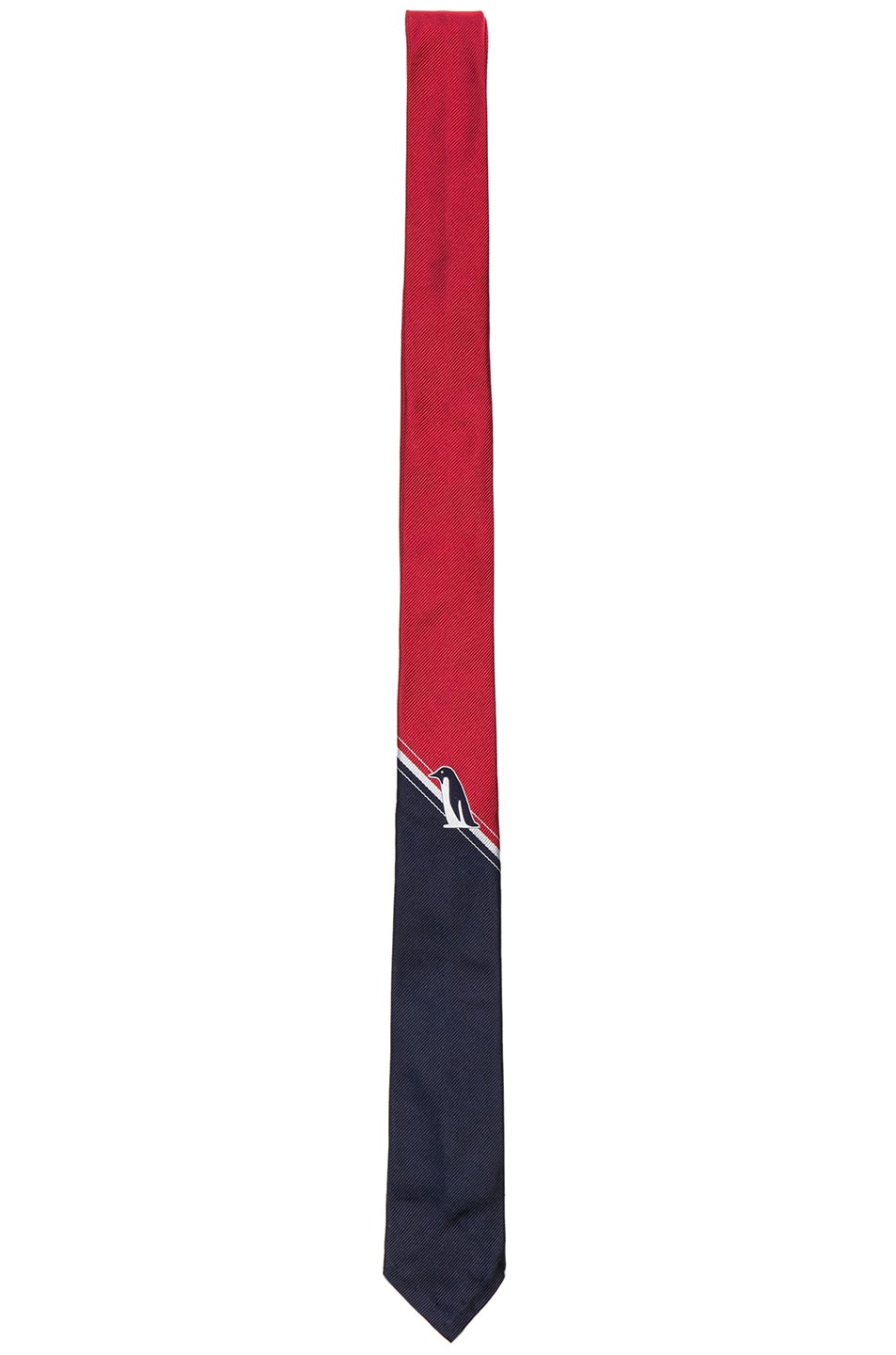 Image 1 of Thom Browne Classic Penguin Engineered Stripe Tie in Red, White & Blue