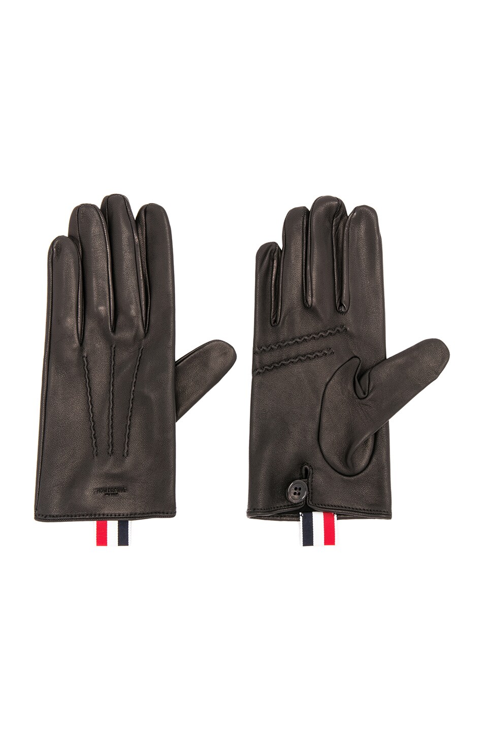 Image 1 of Thom Browne Short Unlined Leather Gloves in Black