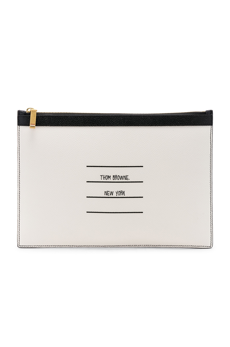 Image 1 of Thom Browne Small Zipper Tablet Pouch in Black