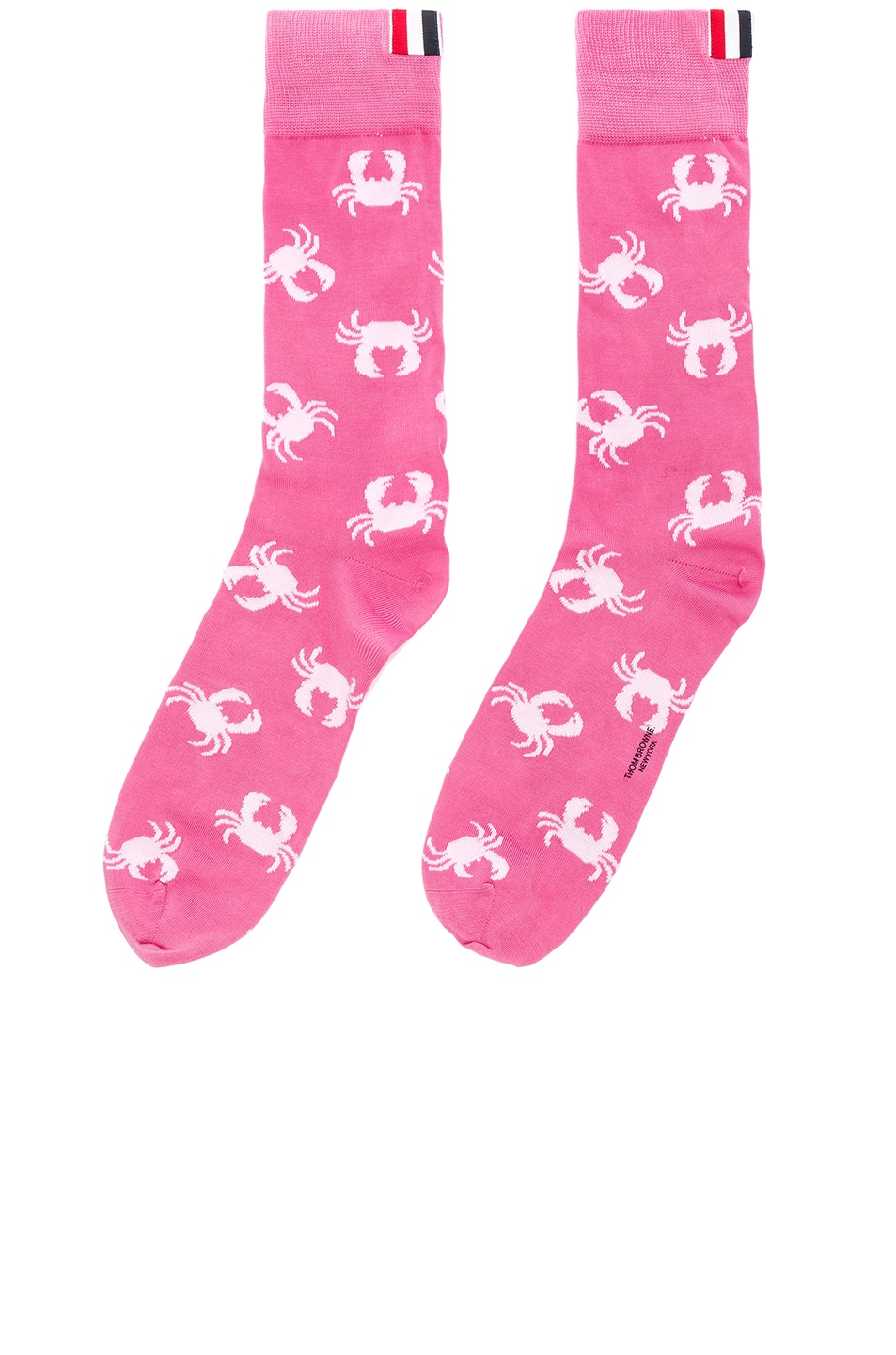 Image 1 of Thom Browne Crab Icon Mid Calf Socks in Pink
