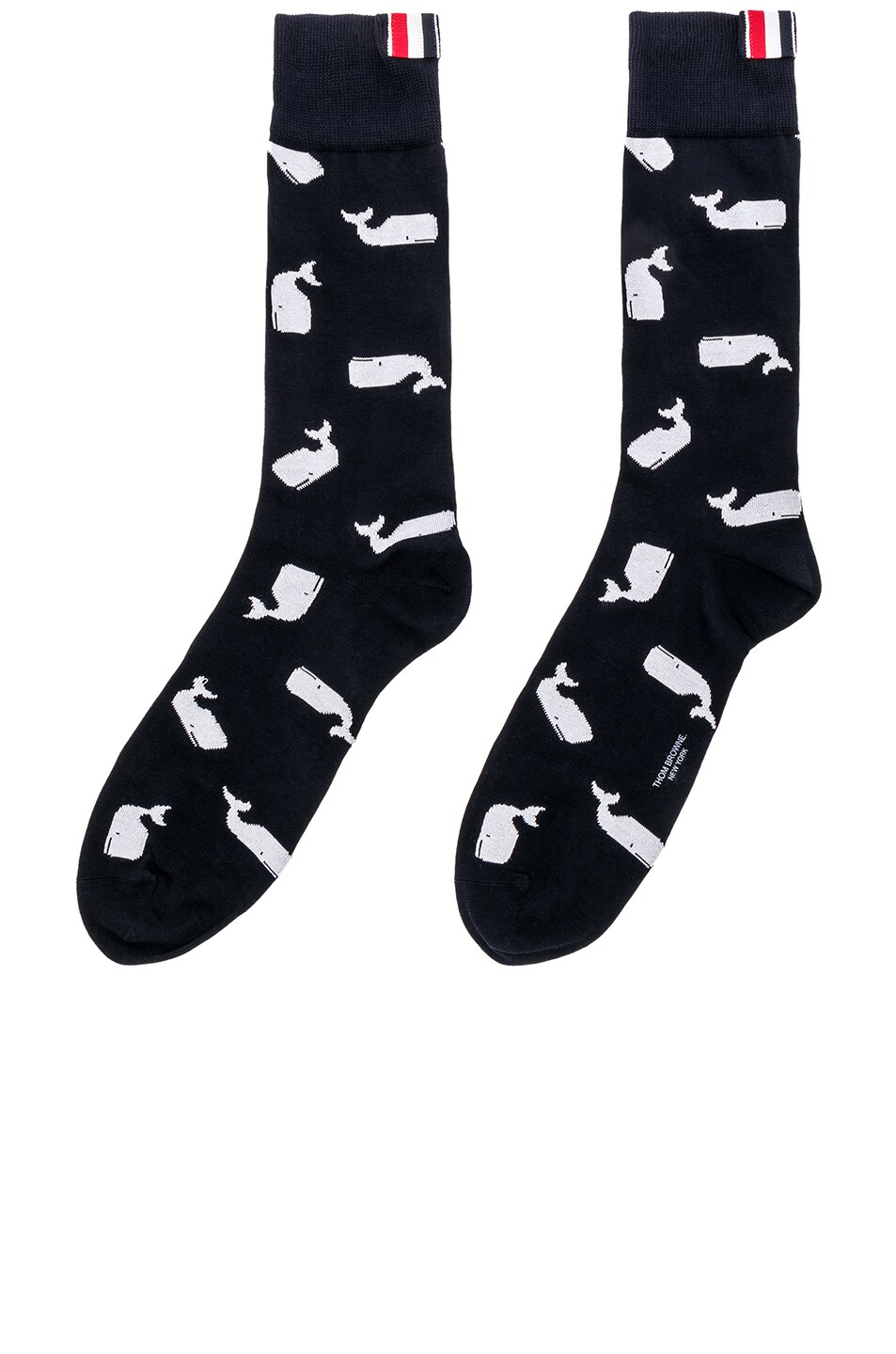 Image 1 of Thom Browne Whale Icon Mid Calf Socks in Navy