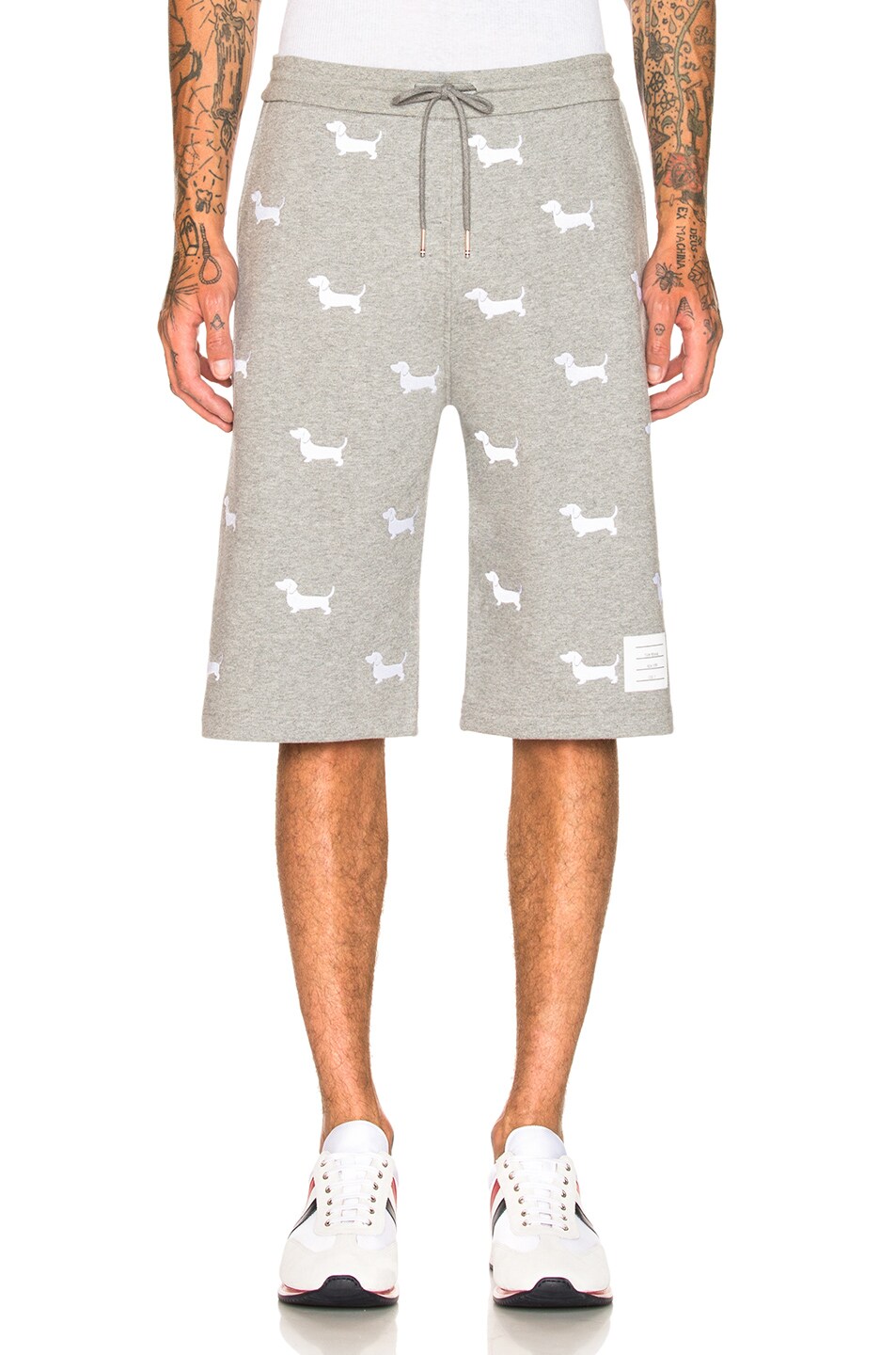 Image 1 of Thom Browne Hector Embroidered Classic Sweat Shorts in Light Grey